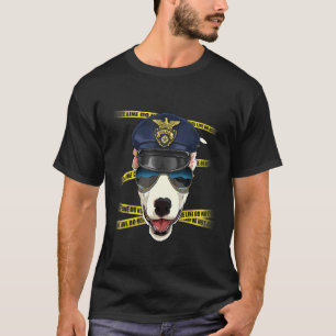 Polizeibeamter Bull Terrier PD Polizist Crime Scen T-Shirt