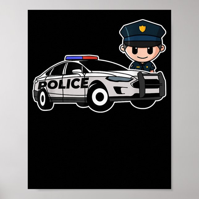 Polizeibeamter Cartoon Polizeibeamter Polizeipräse Poster (Vorne)