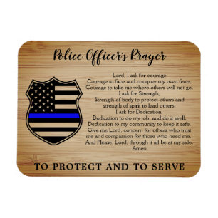 Polizeibeamter Gebet Rustic Thin Blue Line Magnet