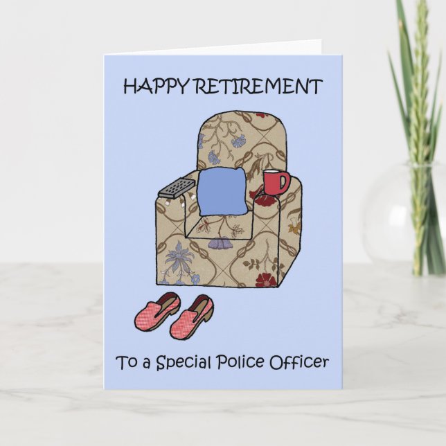 Polizeibeamter Happy Retirement Karte (Vorderseite)