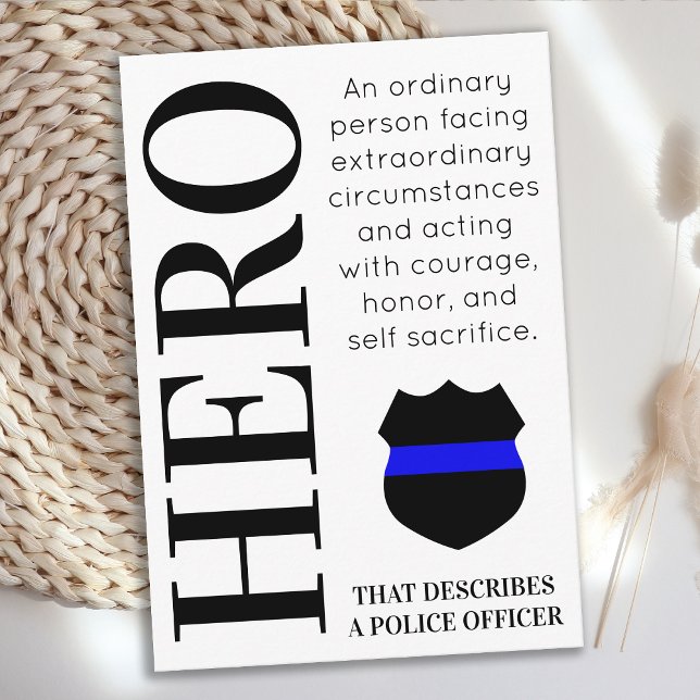 Polizeibeamter Hero Thin Blue Line Personalisiert Dankeskarte (Von Creator hochgeladen)