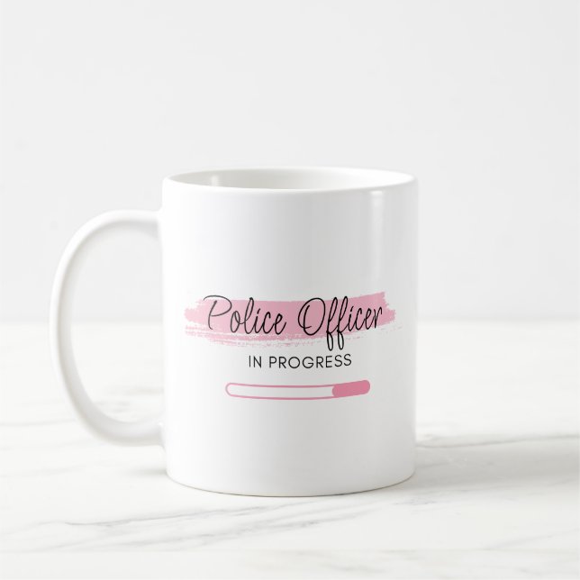 Polizeibeamter in Arbeit - Personalisiert Kaffeetasse (Links)