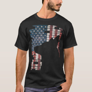 Polizeibeamter K9 Dog Shep PD American Flag Silhou T-Shirt