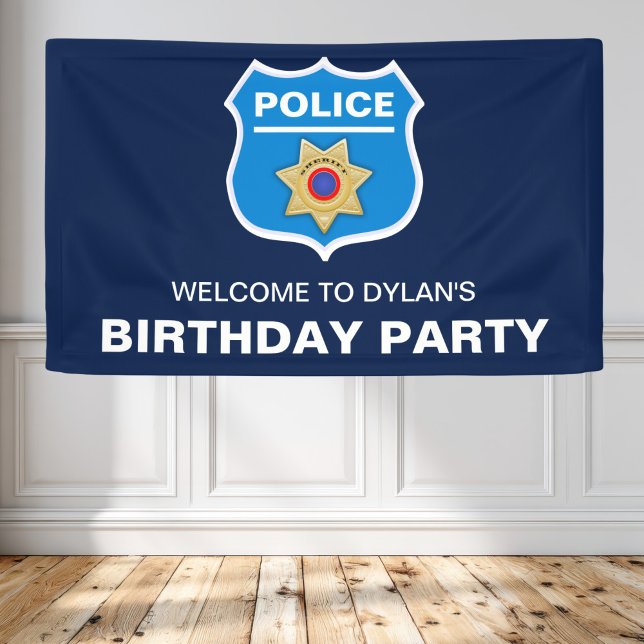 Polizeibeamter Kindergeburtstag Party Banner (Von Creator hochgeladen)