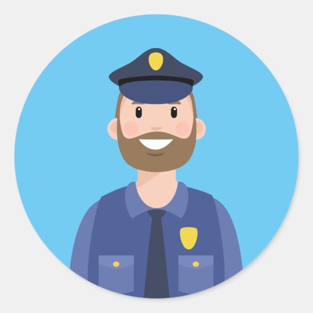 Polizeibeamter Klassischer Rundaufkleber Runder Aufkleber (Vorderseite)