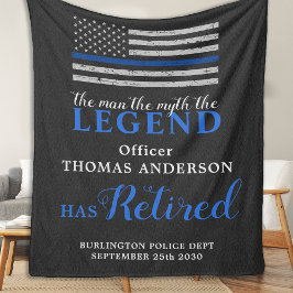 Polizeibeamter Legend Thin Blue Line Rentirement Fleecedecke