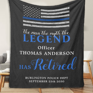 Polizeibeamter Legend Thin Blue Line Rentirement Fleecedecke
