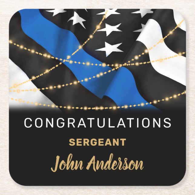 Polizeibeamter Party Glückwunsch Ruhestand Rechteckiger Pappuntersetzer (Vorderseite)