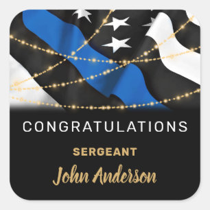 Polizeibeamter Party Herzlichen Glückwunsch Ruhes Quadratischer Aufkleber