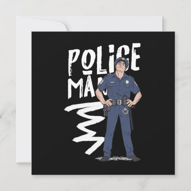 Polizeibeamter Polizist Gift Einladung (Vorderseite)