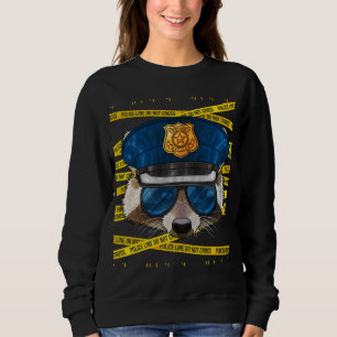 Polizeibeamter Raccoon Polizist Funny Police Anim Sweatshirt