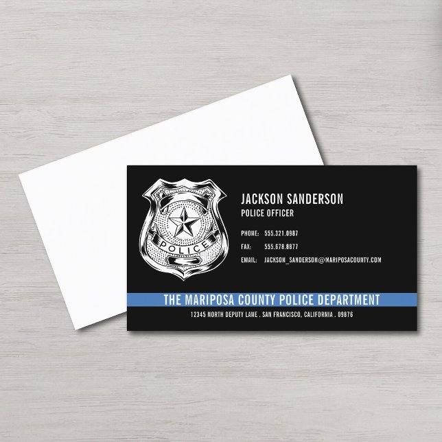Polizeibeamter - Rechtsdurchsetzung - Kundenlogo Visitenkarte (Police Officer Law Enforcement Custom Logo Business Card)