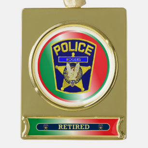 Polizeibeamter Remüde Weihnachtsschmuck Banner-Ornament Gold