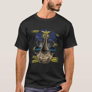 Polizeibeamter Rhinoceros PD Polizist Crime Scene  T-Shirt