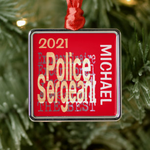 Polizeibeamter Sonderbeauftragter CUSTOM Ornament Aus Metall