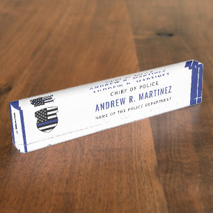 Polizeibeamter Thin Blue Line Abzeichen Polizeiabt Namensplakette