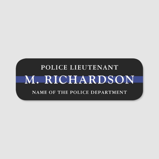 Polizeibeamter Thin Blue Line Polizeiabteilung Namensschild (Vorderseite)