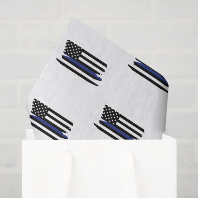 Polizeibeamter Thin Blue Line Polizist Seidenpapier (Geschenk Tasche)