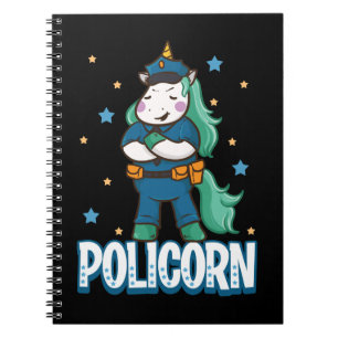 Polizeibeamter Unicorn Polizeibeamter Funny Horse  Notizblock