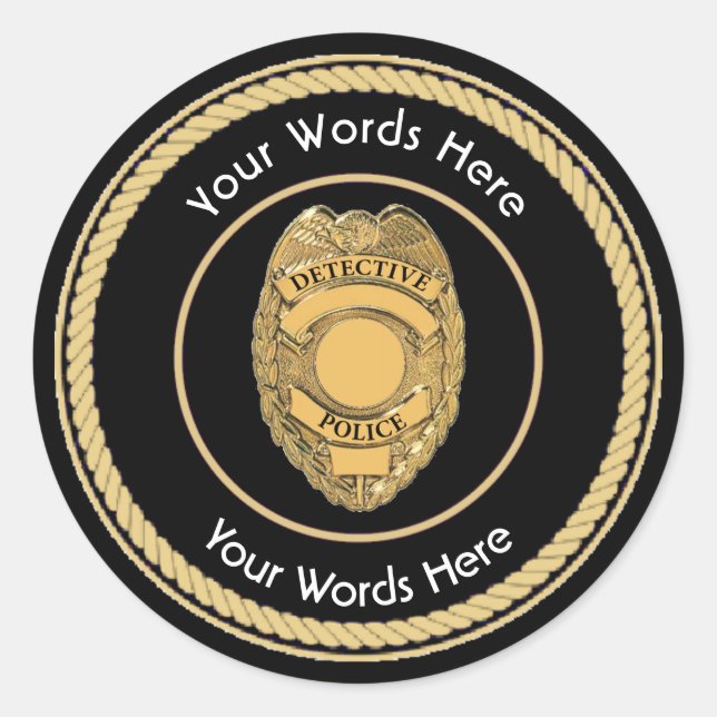 Polizeibeamtes Abzeichen Universell Runder Aufkleber (Vorderseite)