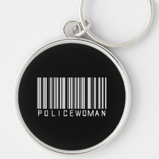 Polizeibeamtin-Bar-Code Schlüsselanhänger