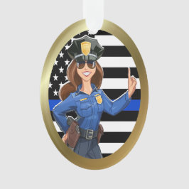Polizeibeamtin Thin Blue Line Ornament