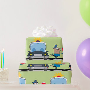 Polizeibeauftragter des Cartoon Geschenkpapier