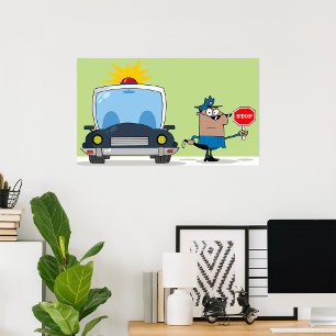 Polizeibeauftragter des Cartoon Poster