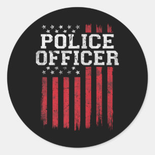 Polizeichef American Flag Usa Patriot Patriotic Runder Aufkleber