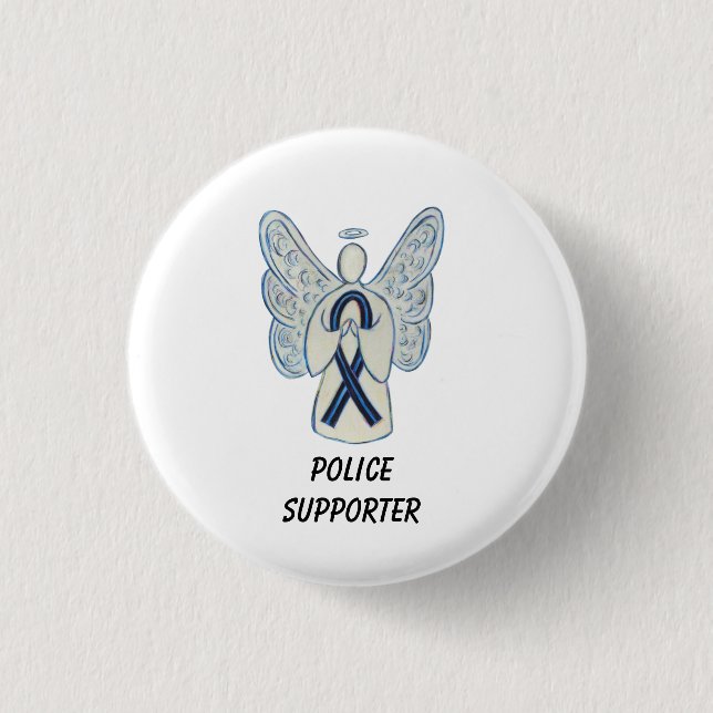 Polizeichef Angel Awareness Ribbon Buttone Button (Vorderseite)