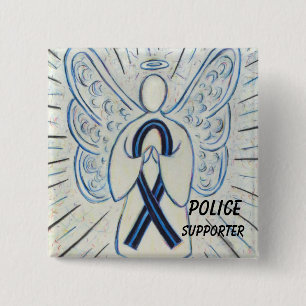 Polizeichef Angel Awareness Ribbon Buttone Button
