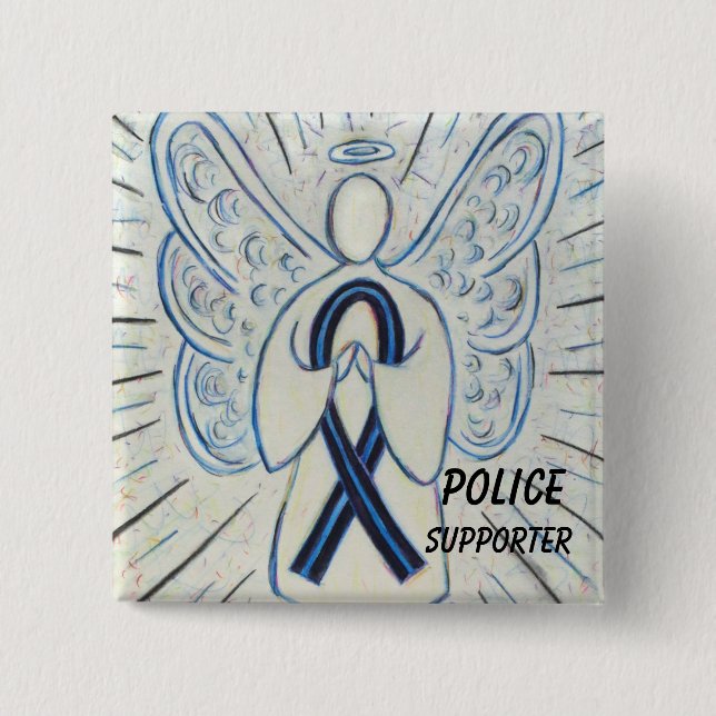 Polizeichef Angel Awareness Ribbon Buttone Button (Vorderseite)