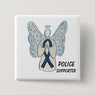 Polizeichef Angel Awareness Ribbon Buttone Button