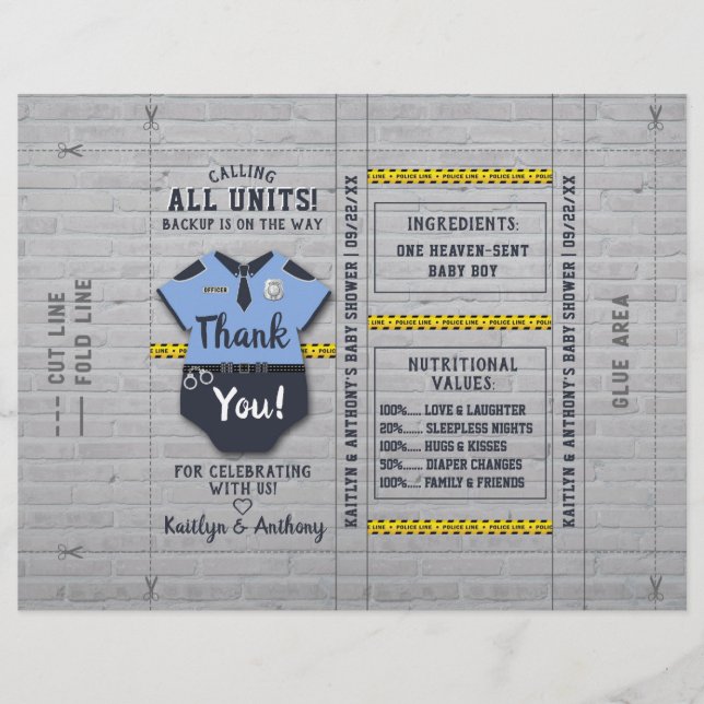 Polizeichef Baby ShowDIY Candy Bar Wrapper (Vorderseite)