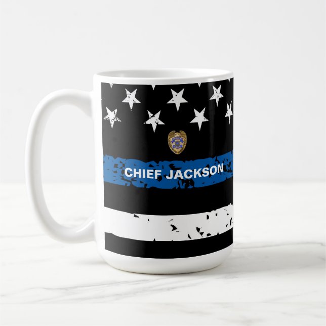 Polizeichef der Thin Blue Line Kaffeetasse (Links)