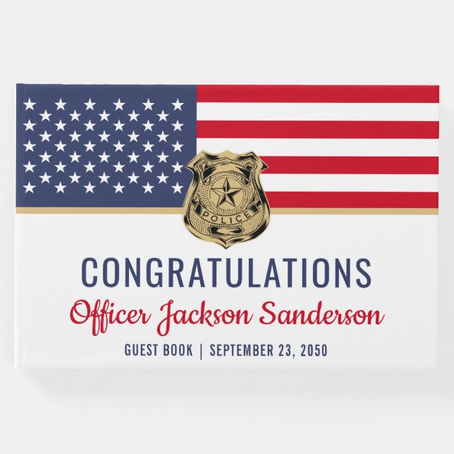 Polizeichef Militärruhestandsflagge Gästebuch (Vorderseite)