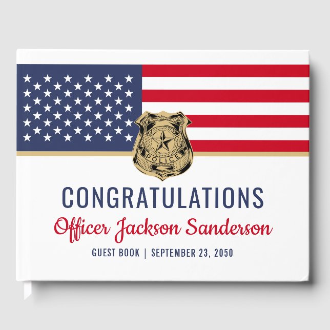Polizeichef Militärruhestandsflagge Gästebuch (Vorderseite)
