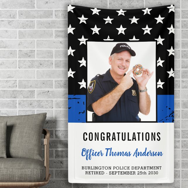 Polizeichef Thin Blue Line Renten Party Banner (Von Creator hochgeladen)