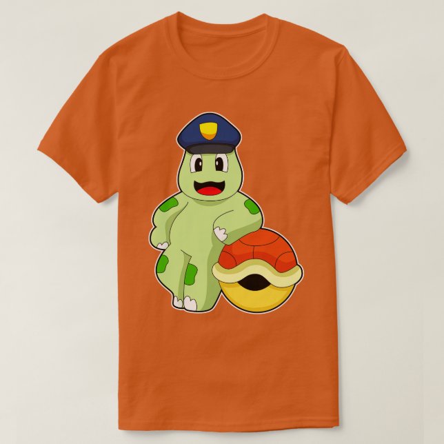 Polizeichef von Turtle Polizist T-Shirt (Design vorne)