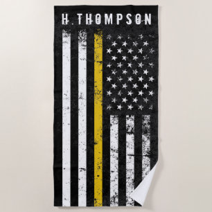Polizeientführer  Thin Gold Line Flag Custom Strandtuch