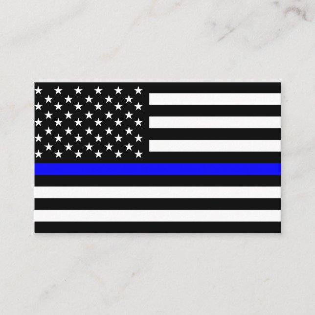 Polizeifahne blauer Linie Flagge usa vereinte Staa Visitenkarte (Vorderseite)