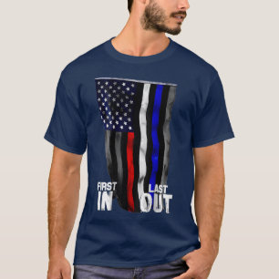 Polizeifeuer EMS Erste Responder American Flag T-Shirt