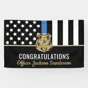 Polizeiflagge Blue Line Glückwunschs Pensionierung Banner