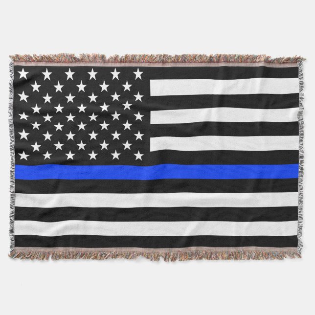 Polizeiflagge der Thin Blue Line Decke (Vorderseite)