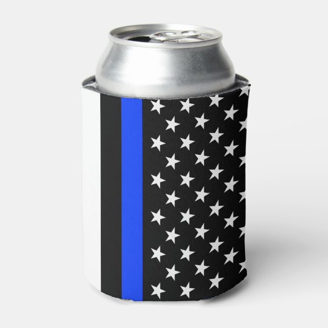 Polizeiflagge der Thin Blue Line Dosenkühler (Kanne Vorderseite)