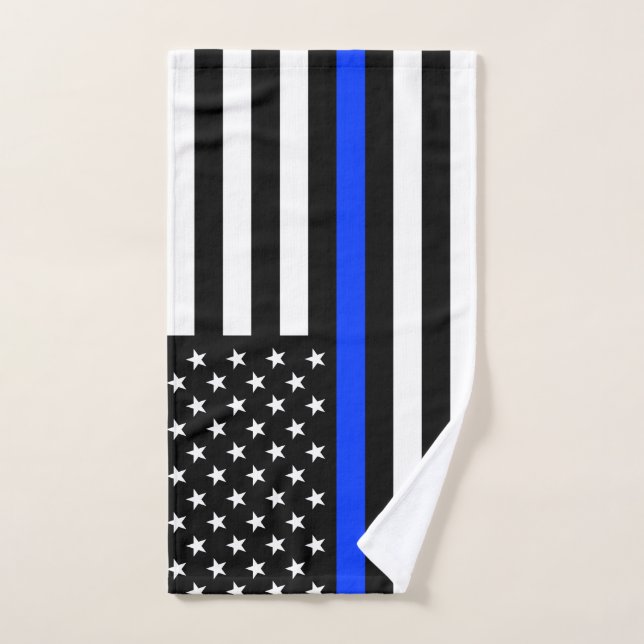 Polizeiflagge der Thin Blue Line Handtuch (Handtuch)