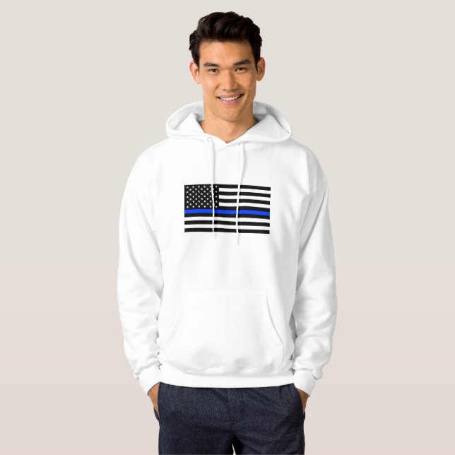 Polizeiflagge der Thin Blue Line Hoodie (Vorne ganz)