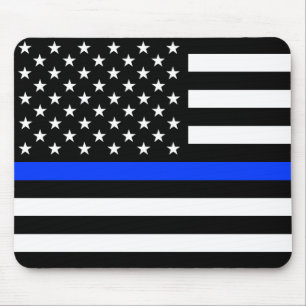 Polizeiflagge der Thin Blue Line Mousepad