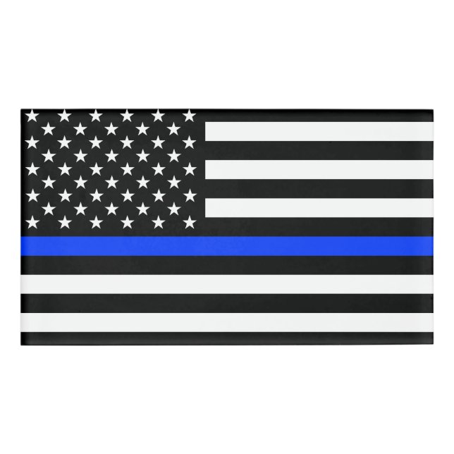 Polizeiflagge der Thin Blue Line Namenschild (Vorderseite)