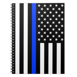 Polizeiflagge der Thin Blue Line Notizblock